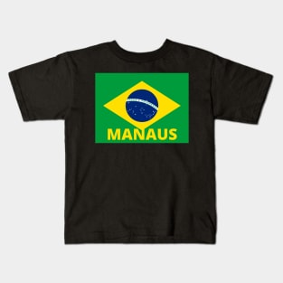 Manaus City in Brazilian Flag Kids T-Shirt